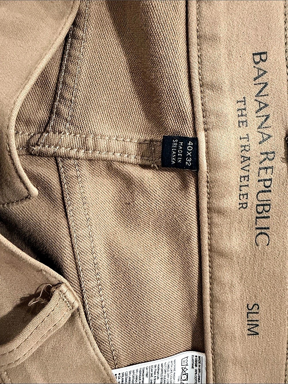 Banana Republic The Traveler Straight Leg Pants Brown/Khaki Slim